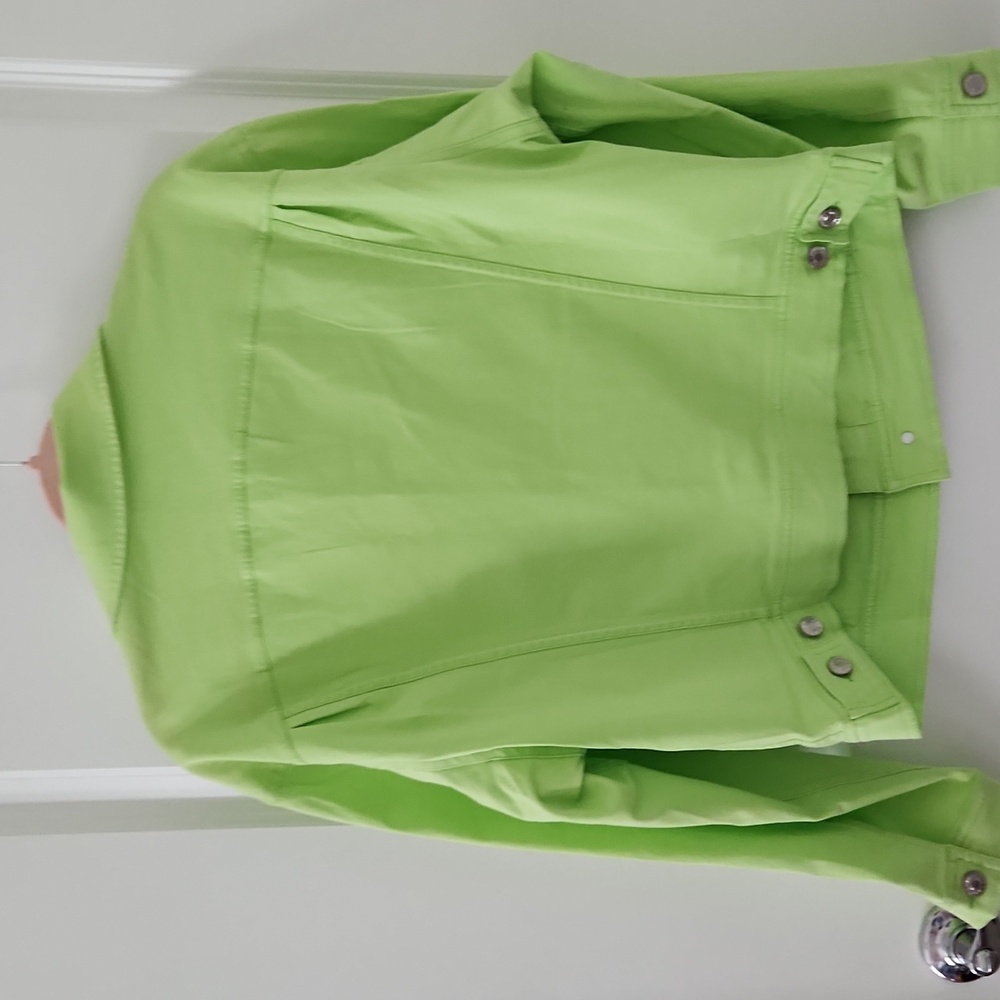 Mistress Rocks Lime Green Jean Jacket - Picture 5 of 5